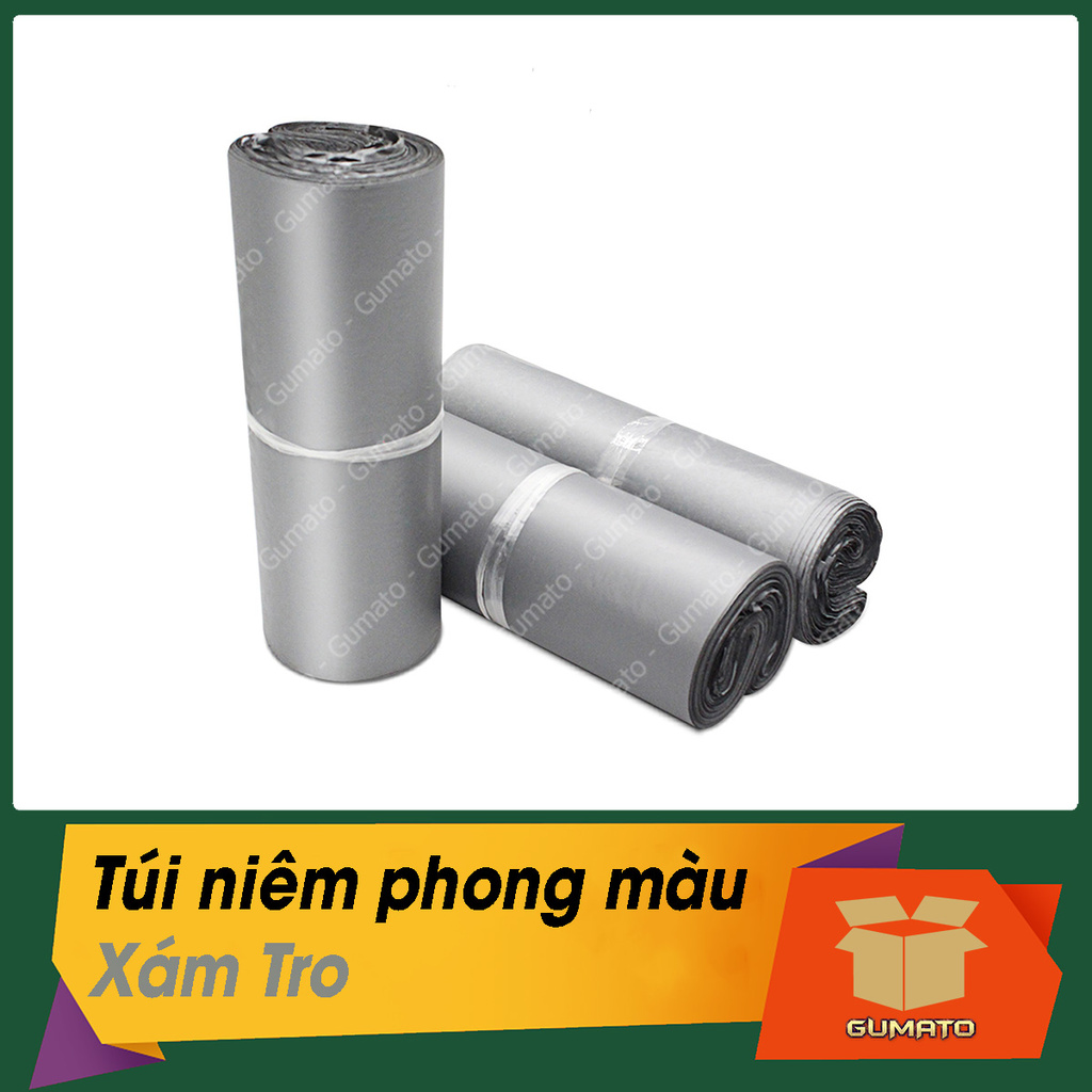 Túi gói hàng niêm phong màu Xám Tro, hàng có sẵn nhiều size