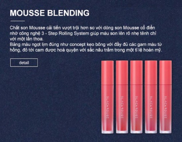 SON BLACK ROUGE MOUSSE BLENDING S01-S02-S03-S04-S05