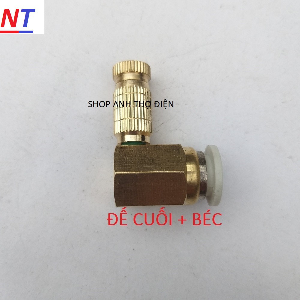 Béc phun sương bằng đồng số 1-2-3 kèm Chân nối