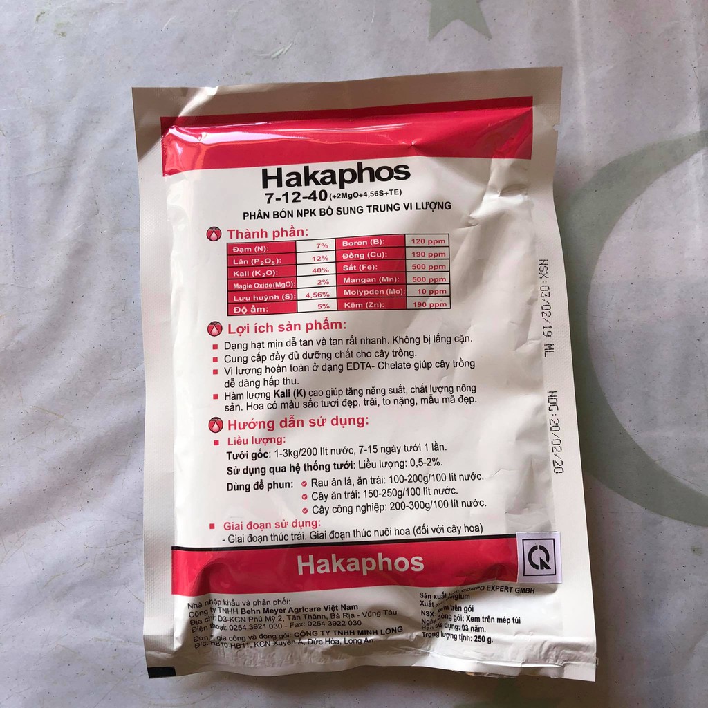 Phân bón lá đa trung vi lượng Hakaphos  250g