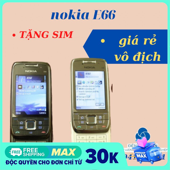 [Mã 1511ELSALE hoàn 7% đơn 300K] Điện thoại cổ nắp trượt Nokia E66 -bảo hành 1 năm