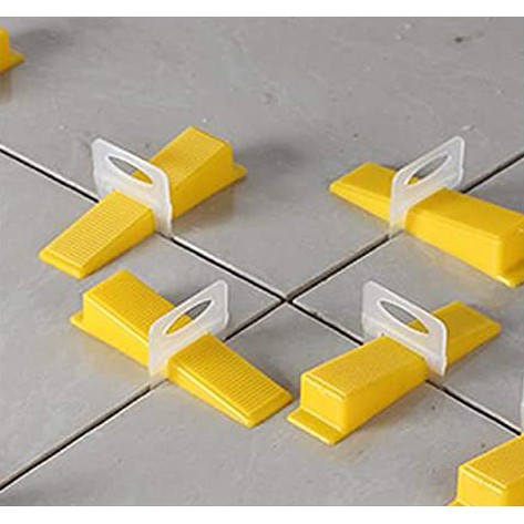 Combo 400 Ke Lát Gạch Gồm 300 Ke Móc Và 100 Nêm Vàng Nhựa PP Zin 100% Loại 1