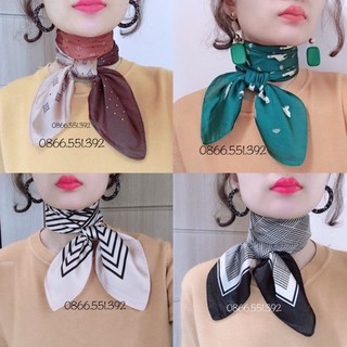 [Ảnh thật] Khăn Lụa Vuông Cao Cấp Loại 1 (70x70cm) Dùng Quàng Cổ, Cuốn Cổ kiểu dáng thời trang phong cách retro