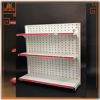 Kệ Siêu Thị Tôn Lỗ Đơn Áp Tường ( 1 Mặt ) Dài 120 Rộng 35 Cao 120 x 3 Tầng