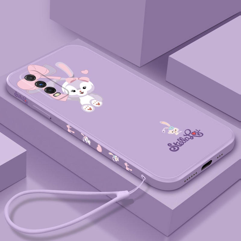Ốp Điện Thoại TPU Mềm Họa Tiết Hoạt Hình Có Dây Đeo Cho vivo y20i y12s y20s y20