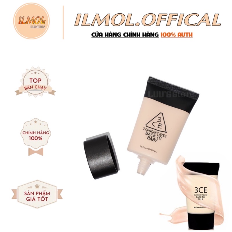 Kem nền 3CE BB Cream Stylenanda Back To Baby SPF 35 PA++ (30ml) - trở lại làn da em bé