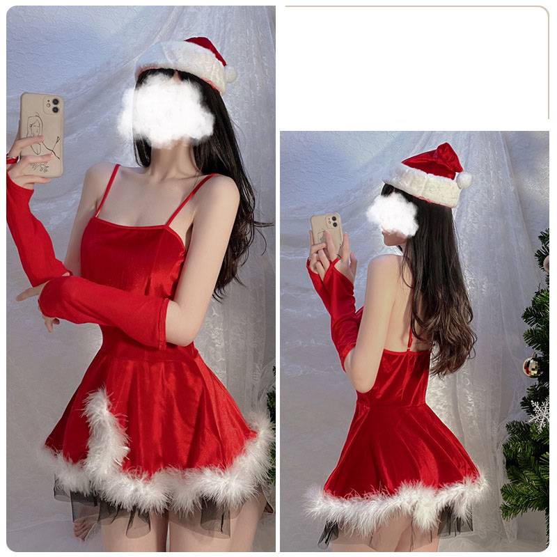 Đầm ngủ vải nhung hở lưng phong cách giáng sinh quyến rũ cho nữ
 | BigBuy360 - bigbuy360.vn