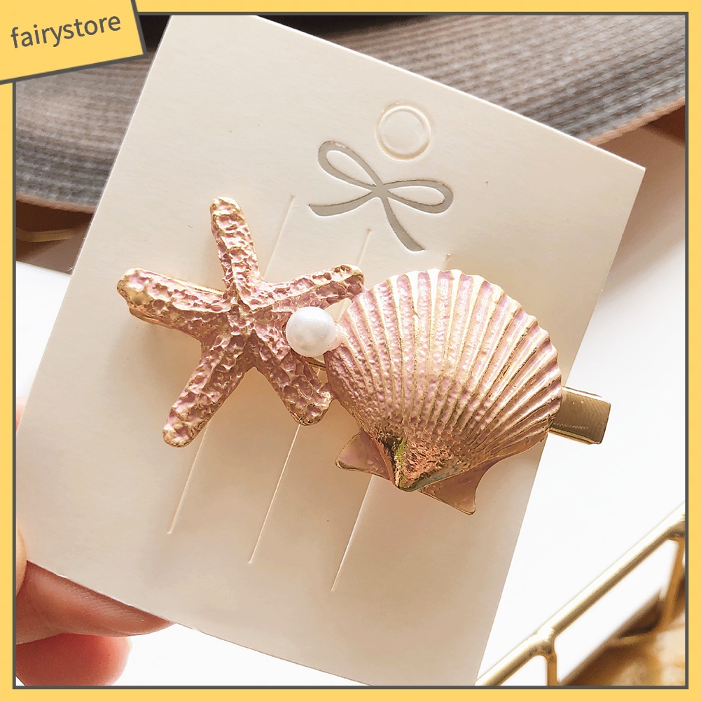 Kẹp tóc họa tiết vỏ sò và sao biển xinh xắn