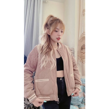 Áo phao nữ trần trám bên trong lót lông xịn sò