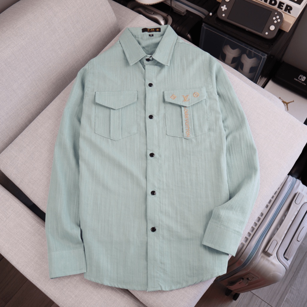 ÁO  SƠ MI NAM CHẤT LIỆU ĐŨI LENIN TAY DÀI PHỐI HỌA TIẾT ĐẸP SANG TRỌNG CHẤT LIÊU CAO CẤP BAO MẤT BAO CO GIẢN