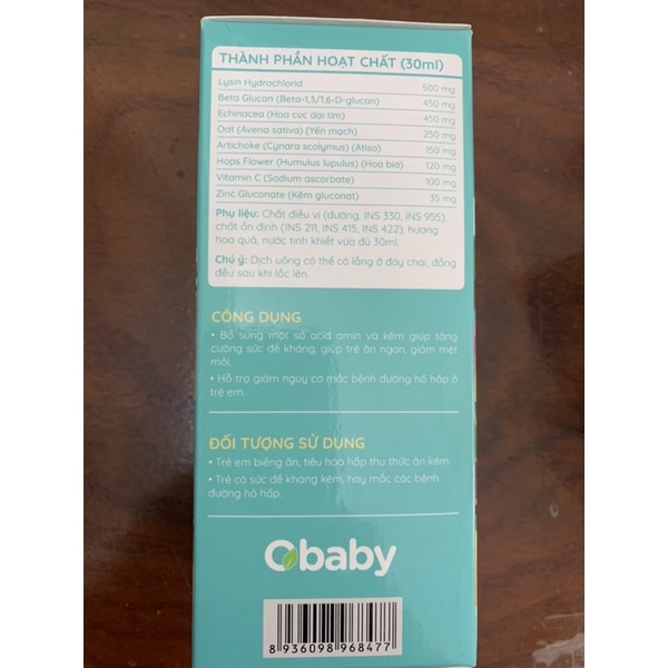 Siro uống Obaby và Obaby 123 - Hỗ trợ bé ngủ ngon, ăn ngon