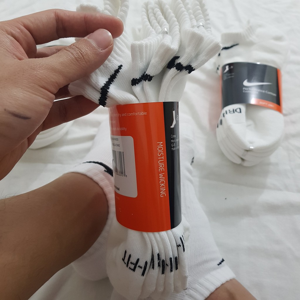 Pack 3 đôi tất thể thao nike Drifit cổ ngắn trắng đen - Free ship + Quà tặng từ TatsTats.vn