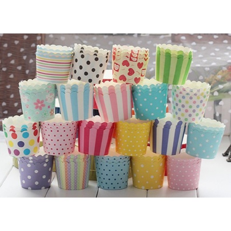 [Mã 77FMCGSALE1 giảm 10% đơn 250K] 50 cái/lốc Chén Giấy Nướng Muffin/Cups Cake không cần khuôn