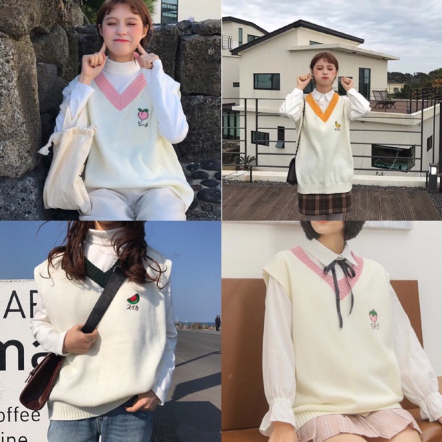 Áo gile trái cây thêu | BigBuy360 - bigbuy360.vn