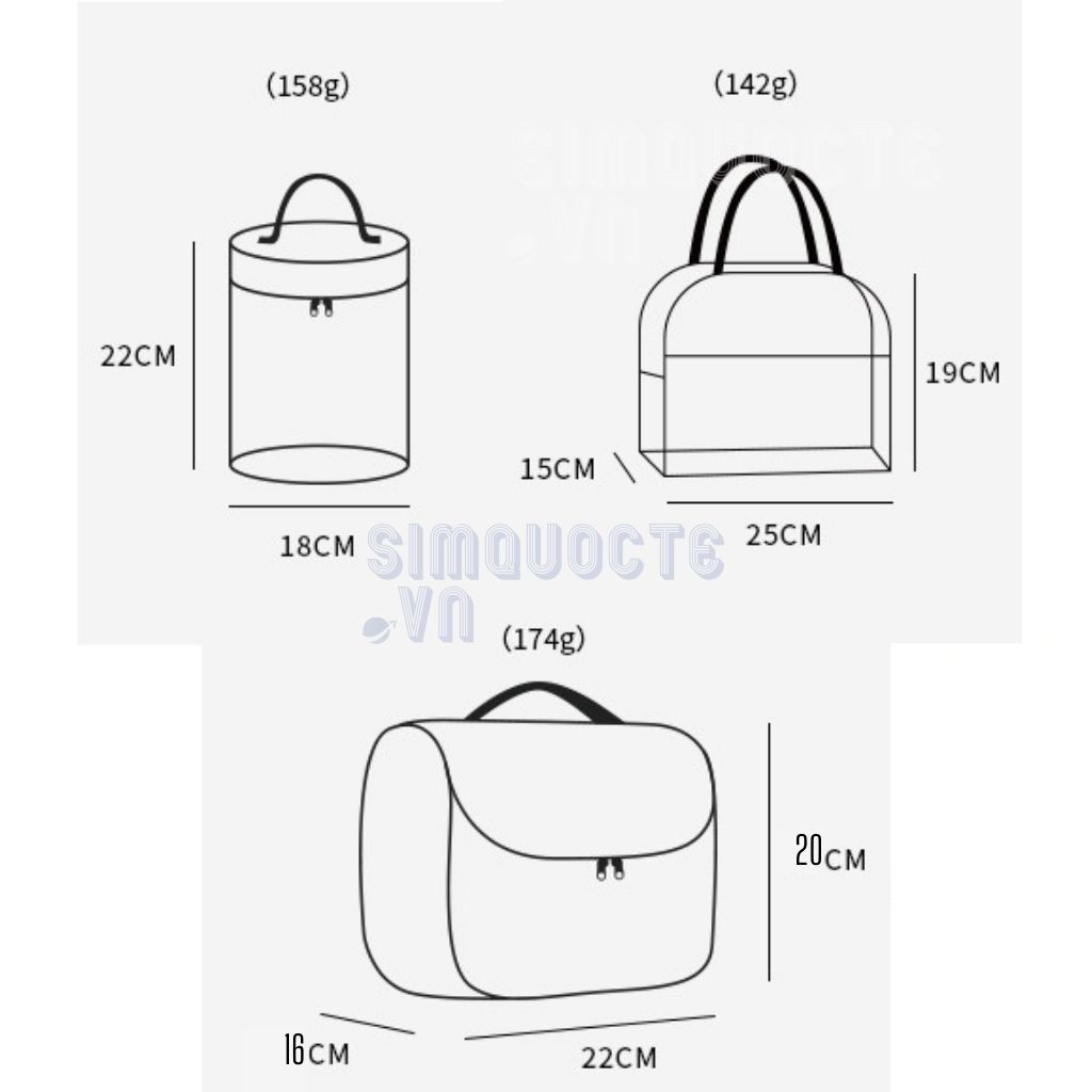 [Cao cấp] Túi đựng hộp cơm cách nhiệt màu xám phong cách Hàn Quốc vải cation chống nước tốt TĐC06