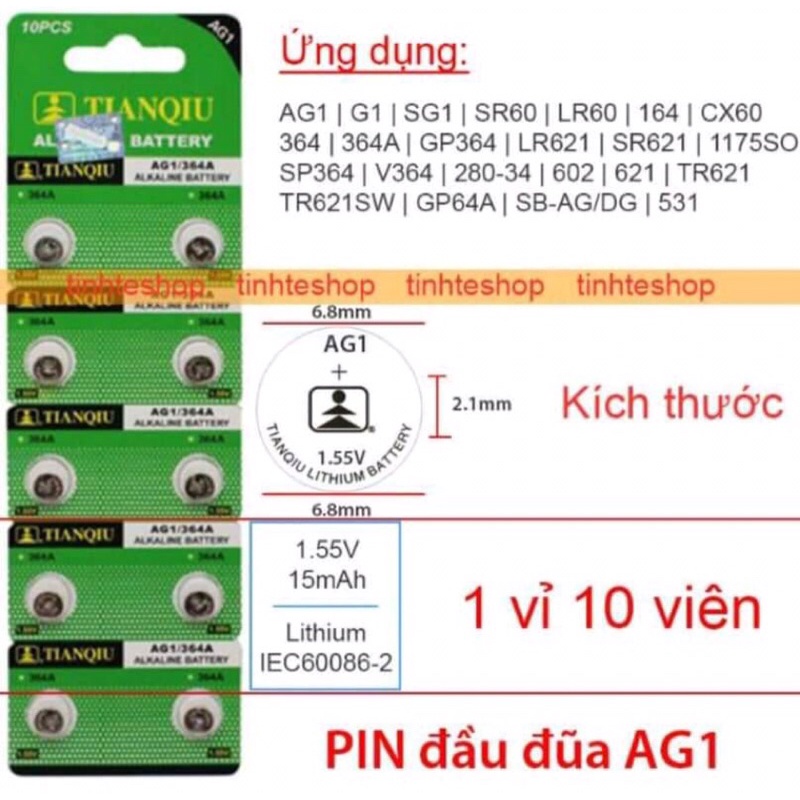 VIÊN PIN ĐỒNG HỒ CÚC ÁO AG10/LR1130