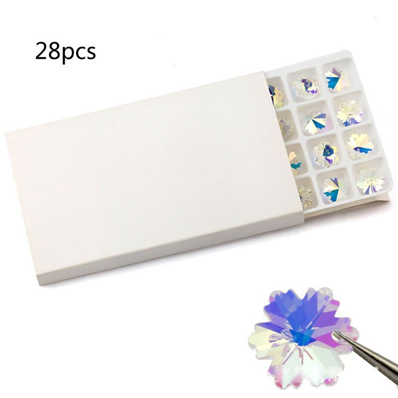 Set 28 hạt pha lê AB trong suốt nhiều hình dáng dùng đồ trang sức thủ công