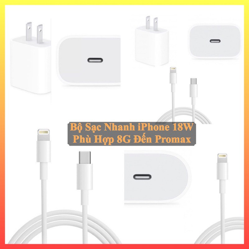 Bộ sạc nhanh IPhone 8G/8P/X/XS/XSM/11/1PRO/11PM/12/12PRO/12PROMAX