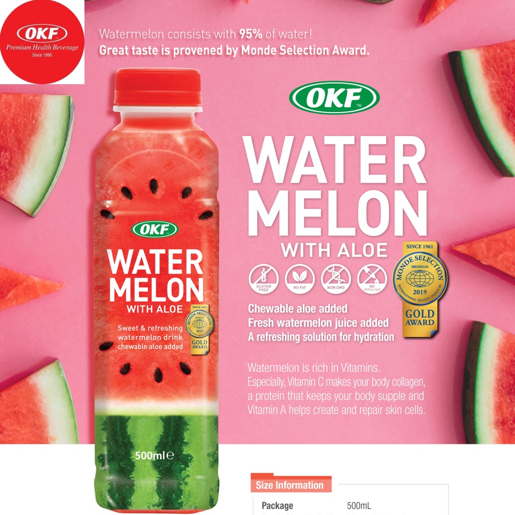 Nước dưa hấu lô hội OKF Hàn Quốc 500ml
