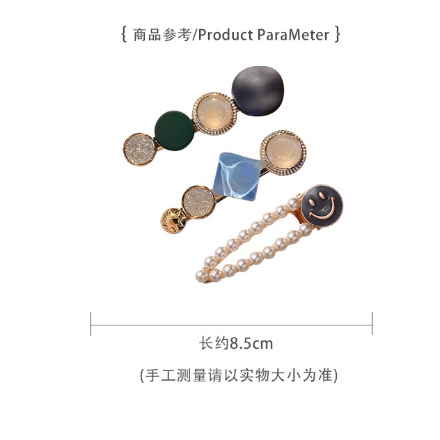 Kẹp Tóc Đính Đá Và Ngọc Trai Nhân Tạo Phong Cách Retro Thời Trang