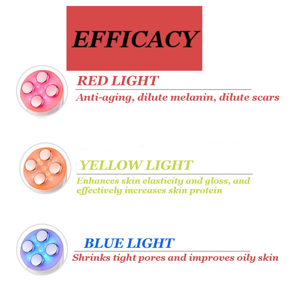 Foreverlily Bút Điện Cực Cho Da Mặt Ems Rf Và Emlly Ems 3 loại đèn LED EMS Beauty Tools