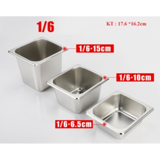 Khay buffet inox 1/6 khay đựng thạch