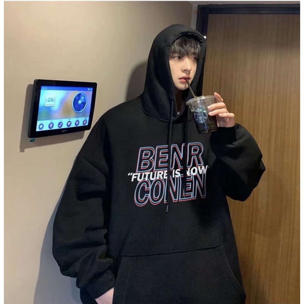 Áo hoodie,Áo nỉ, Áo nỉ bông có họa hình in chữ BERN phong cách hàn,áo unisex nam nữ mặc đều đẹp