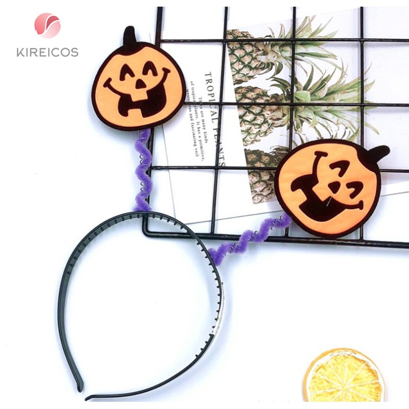 Cài Tóc Lò Xo Phù Thủy Bí Đỏ Halloween