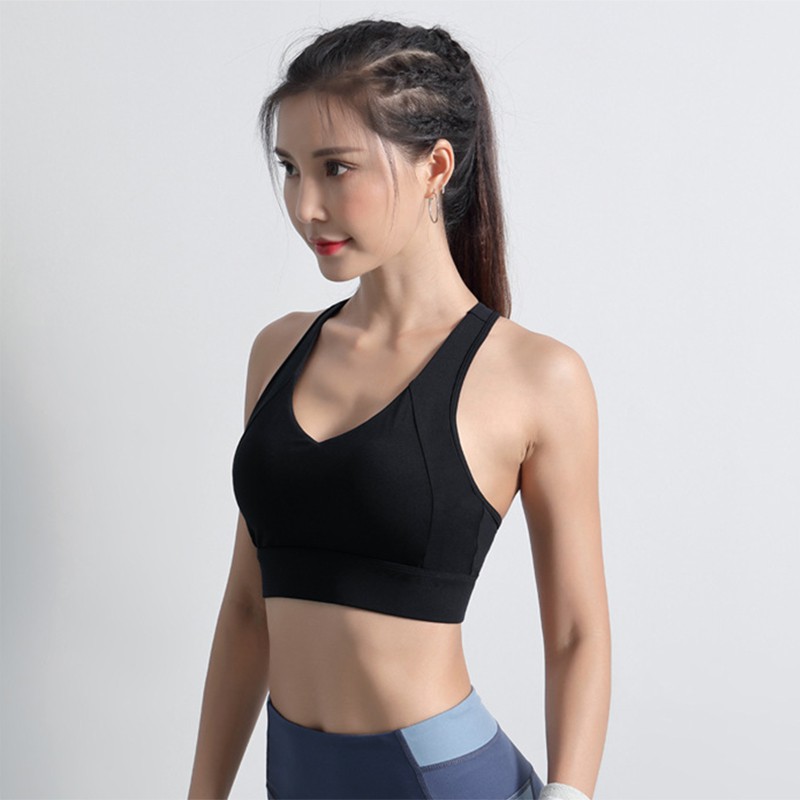 Áo bra tập gym nữ cao cấp Louro FA26, kiểu áo tập gym nữ quai chéo cực đẹp, có mút nâng ngực, thoáng mát