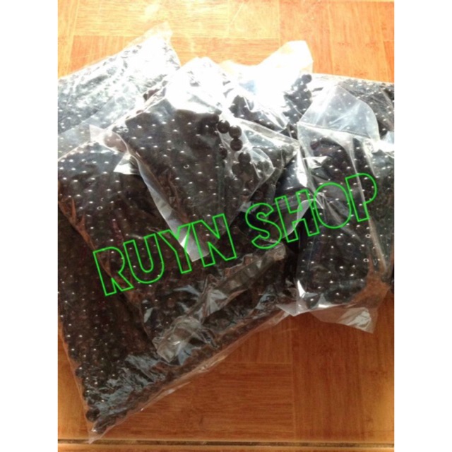 100gr hạt nhựa đen/hạt cườm/hạt bẹt trang trí - Size 6mm 8mm 10mm