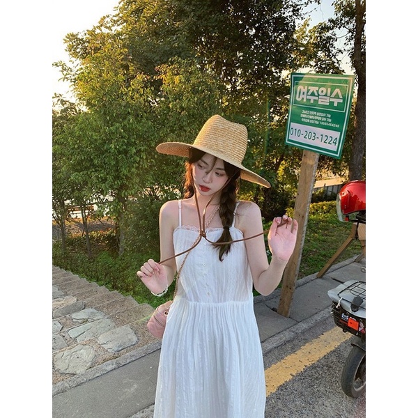 🤟🏻🤟🏻 VÁY HAI DÂY TRẮNG CHẤT ĐŨI HÀNG 2 lớp đẹp sp000051
