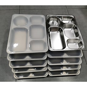 Khay cơm inox 5 ngăn TẶNG KÈM MUỖNG INOX | BigBuy360 - bigbuy360.vn