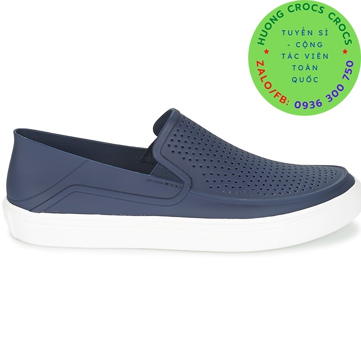 GIÀY NHỰA CROCS CITILANE ROKA SLIP ON CHO NAM MÀU XANH NAVY XUẤT XỊN FULL BOX