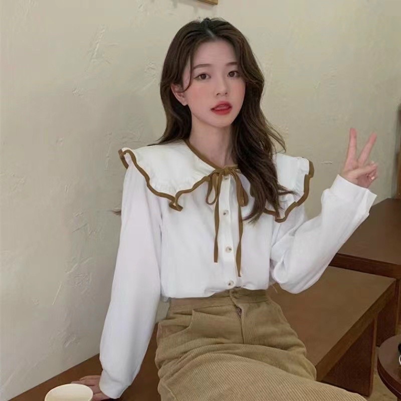 áo sơ mi cổ bèo điệu siêu hot