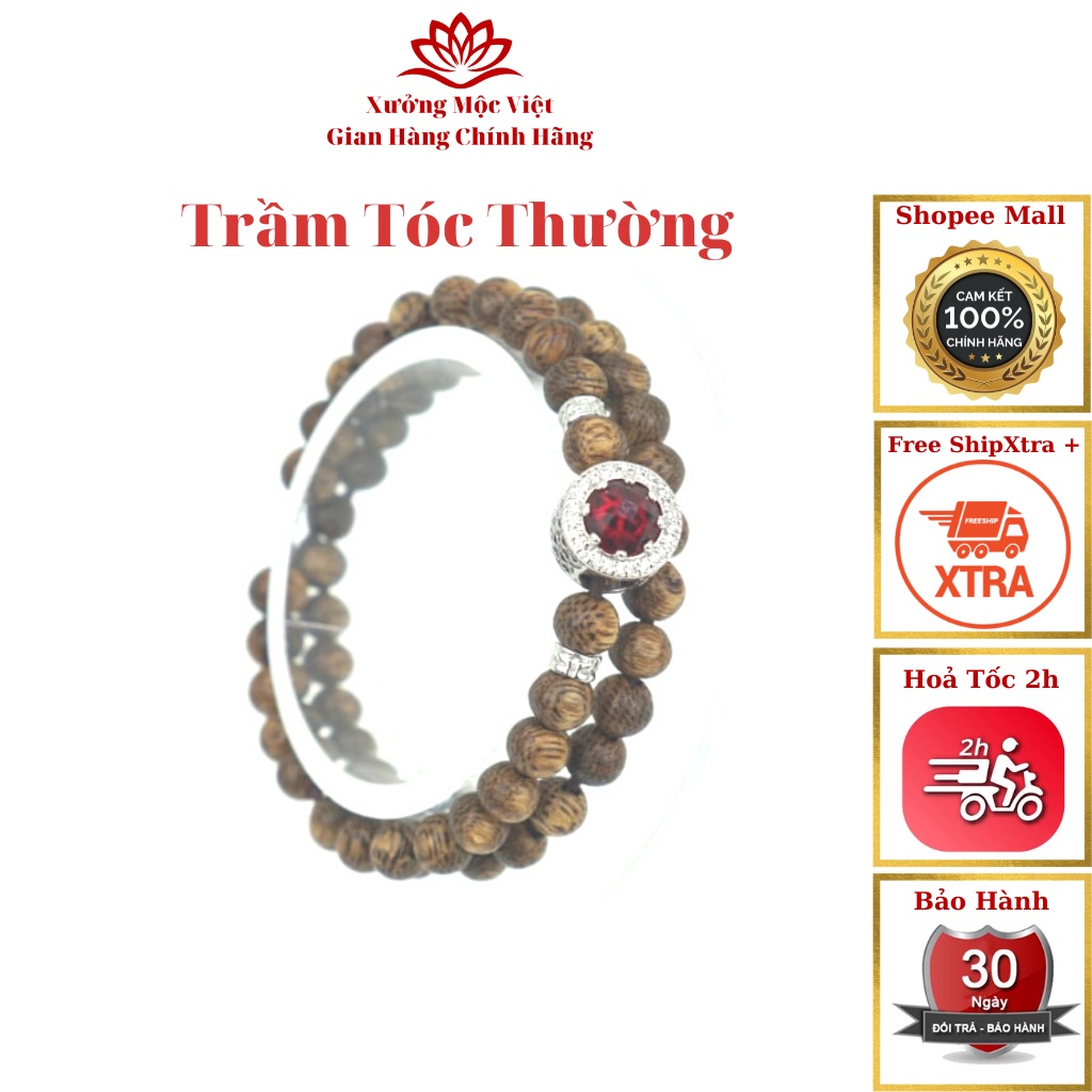 Vòng Tay Trầm Hương Tốc Chuỗi 54 Hạt Mix Cham Tự Nhiên XƯỞNG MỘC VIỆT - Size 6/7mm