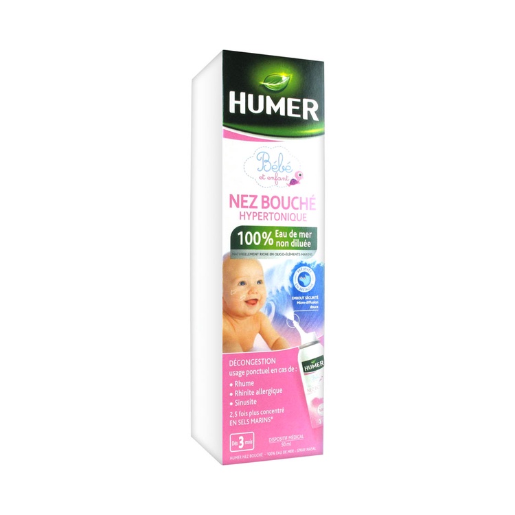 HUMER 050 BLOCKED NOSE-BÌNH XỊT MŨI NƯỚC MUỐI ƯU TRƯƠNG PHUN SƯƠNG GIẢM VIÊM MŨI, NGHẸT MŨI, SỔ MŨI CHO TRẺ