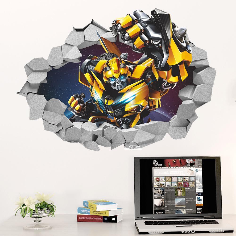 EPAY 3D Cartoon Robot có thể tháo rời PVC Hình nền nhà Trẻ em Trang trí Cậu bé Decal