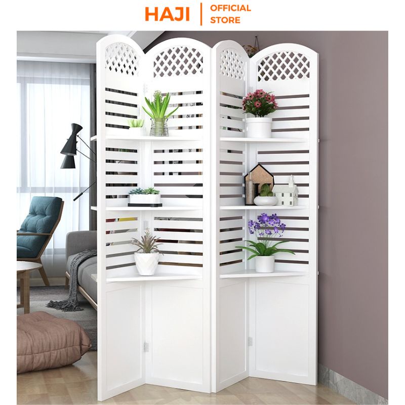 Vách ngăn phong thuỷ HAJI có kệ trang trí sang trọng chắc chắn D475