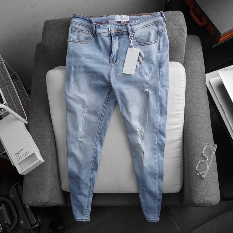 Quần jean dài cao cấp nam slimfit thời trang VNXK ống ôm nhẹ co giãn
