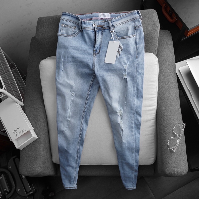 Quần jean denim nam slimfit xuất khẩu xịn co giãn