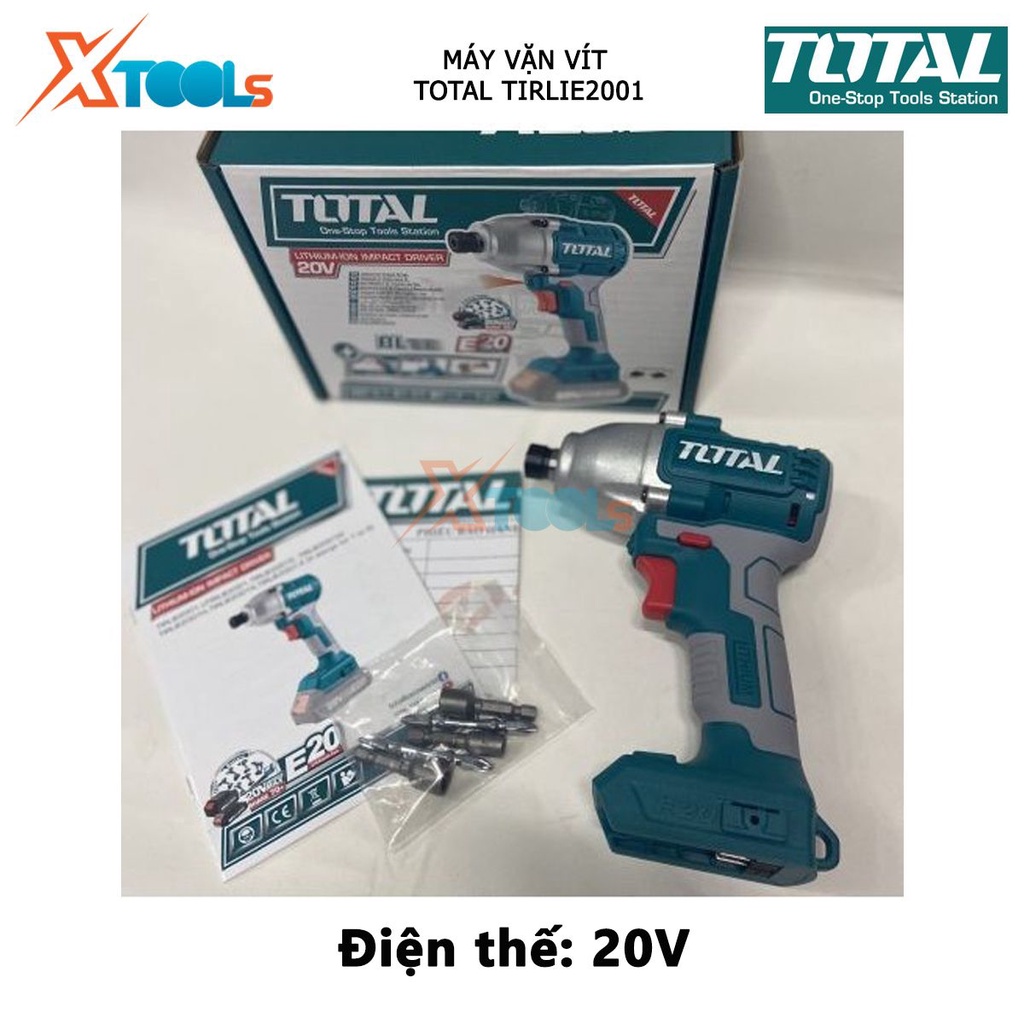 Máy siết vít dùng pin TOTAL TIRLIE2001 súng bắn ốc vít pin E20 20V 170NM 1kg nhỏ gọn, lực siết mạnh [Xtools]