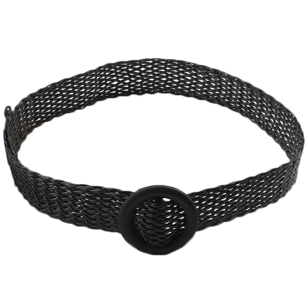 Thắt lưng bện dây khóa gỗ tròn thời trang nữ