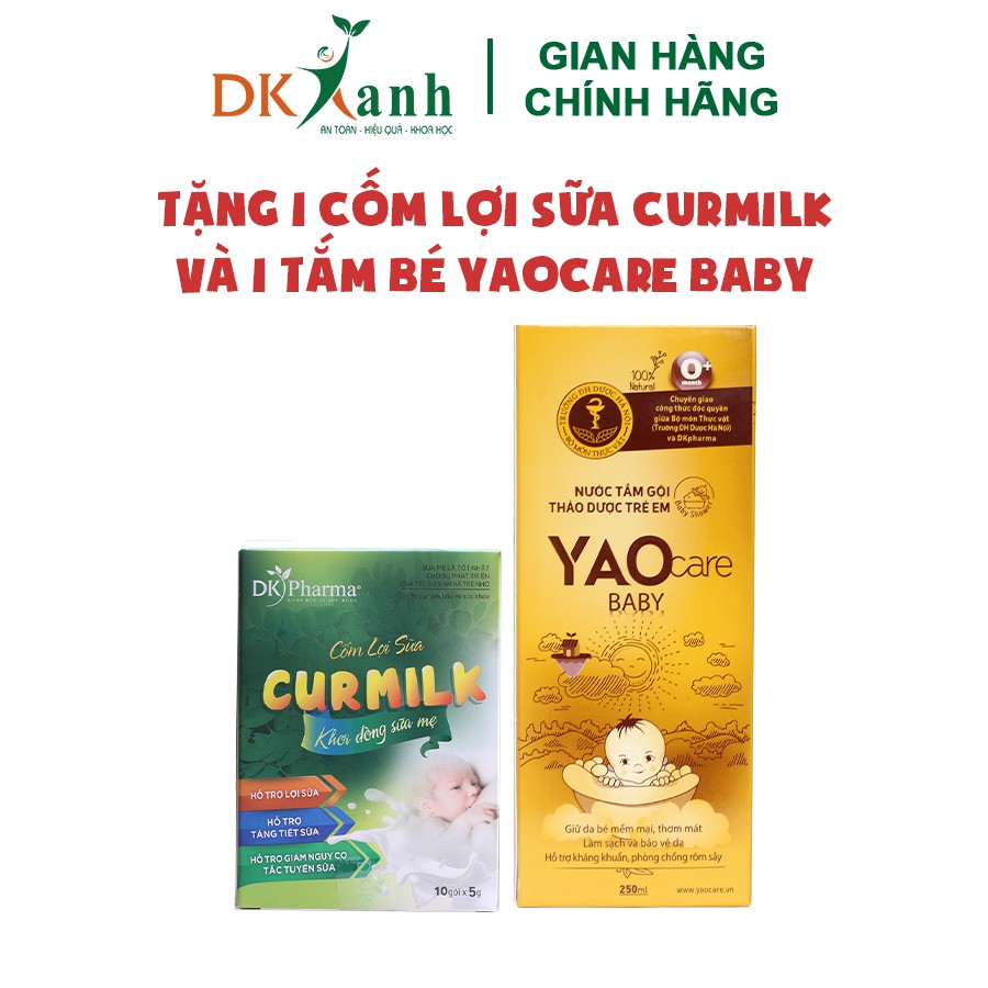 Combo 4 Hộp Nước tắm sau sinh Dao'spa Mama DK Pharma, 12 chai (250ml/chai) tặng 1 lợi sữa Curmilk + 1 tắm bé YaocareBaby