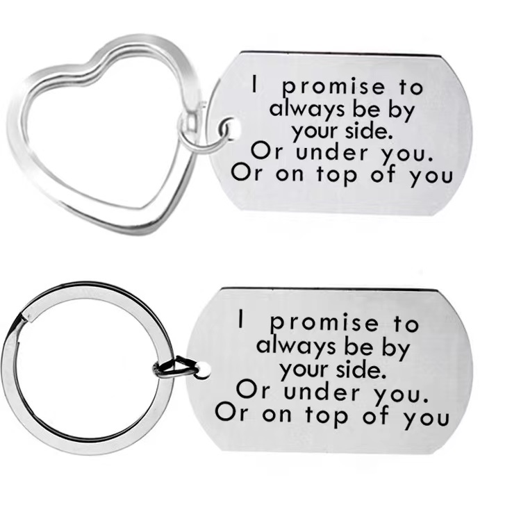 Móc Khóa Kim Loại Khắc Chữ I Promise To Always Be Your Side