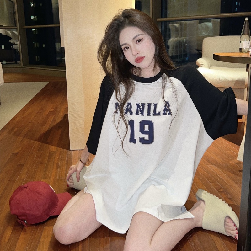 Áo Thun Nữ Tay Ngắn Dáng Rộng In Số