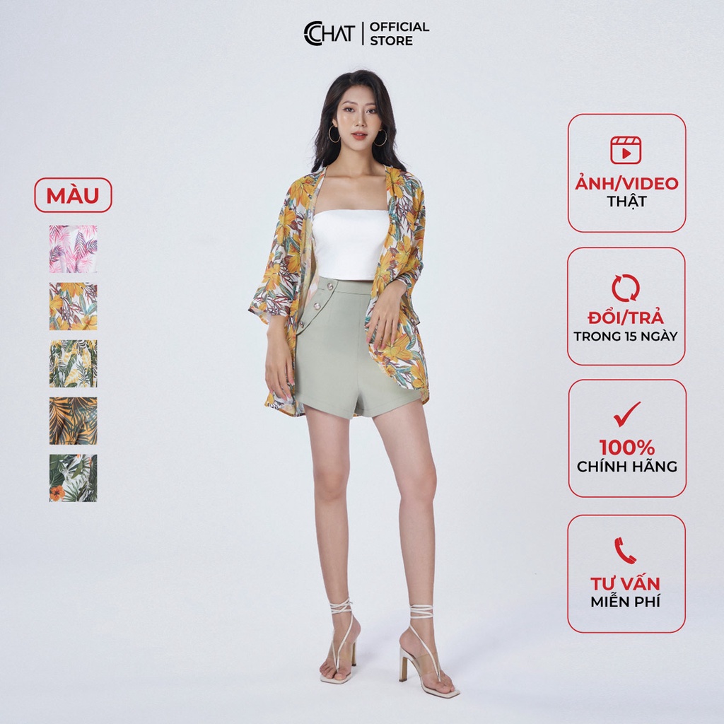Áo Khoác Nữ 𝐂𝐂𝐇𝐀𝐓 Kimono Chất Voan Mềm Mại Phong Cách Trẻ Trung Năng Động 92ADV4001ST
