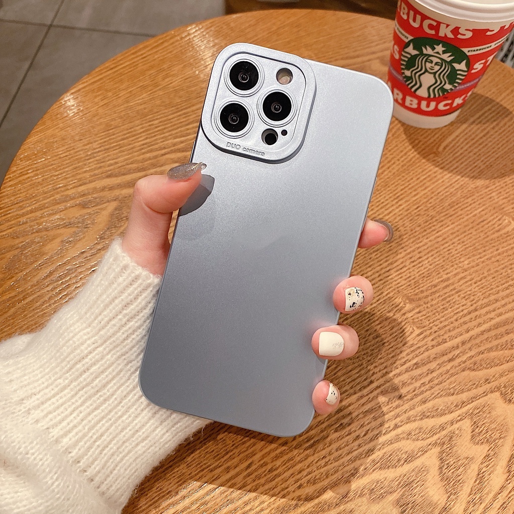 Ốp điện thoại tpu silicon mềm mặt nhám mạ kim loại thích hợp cho iPhone 13 12 11 pro max xr 7 8 plus