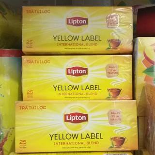 Lipton trà túi lọc yellow label 25 gói x 1 hộp date mới