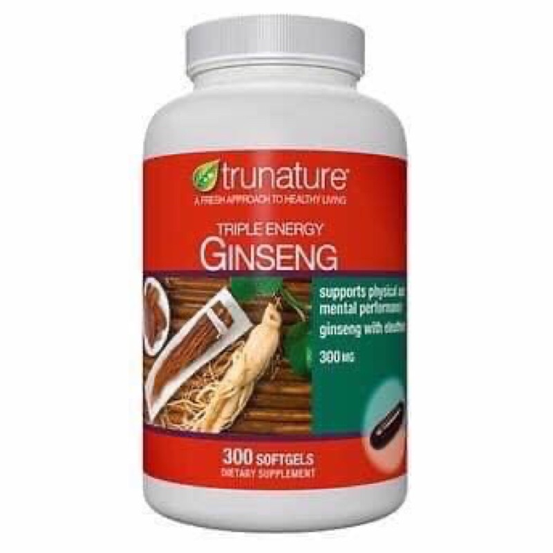 VIÊN UỐNG NHÂN SÂM TRUNATURE TRIPLE ENERGY GINSENG WITH ELEUTHERO 300MG 300 VIÊN( Bill Mỹ)
