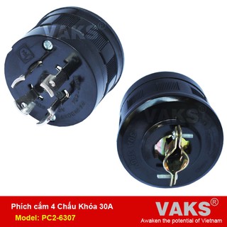 Phích cắm điện locking 3 pha 4 chấu khóa 30A - PC2-6307 - dùng trong ngành may